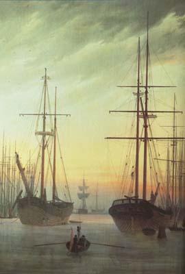 Caspar David Friedrich View of a Port (mk10) oil painting picture